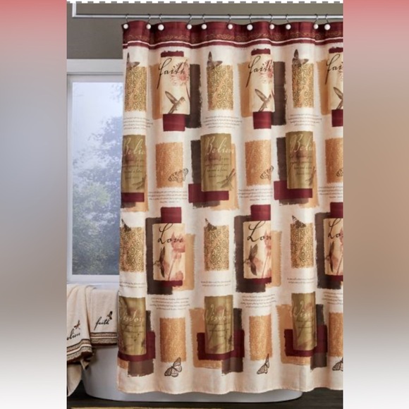 🌹Saturday Knight Inspired Faith, Joy, Love, Piece, message shower curtain - Picture 11 of 16